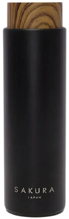 BOTELLA TERMICA SAKURA TENDENZA DE ACERO INOXIDABLE CON FILTRO INFUSOR NEGRO 400 ML