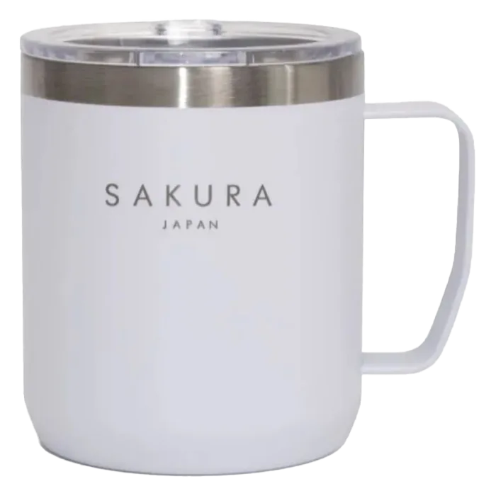 JARRO MUG TAZA TERMICA HERMETICA SAKURA HIKER BLANCA 354 ML